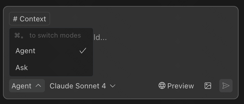 Agent Mode Selection Interface