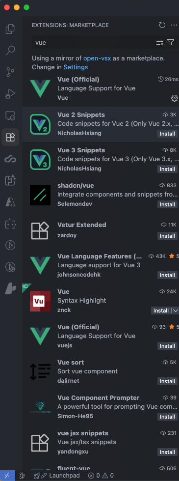 Extension Marketplace Query Interface