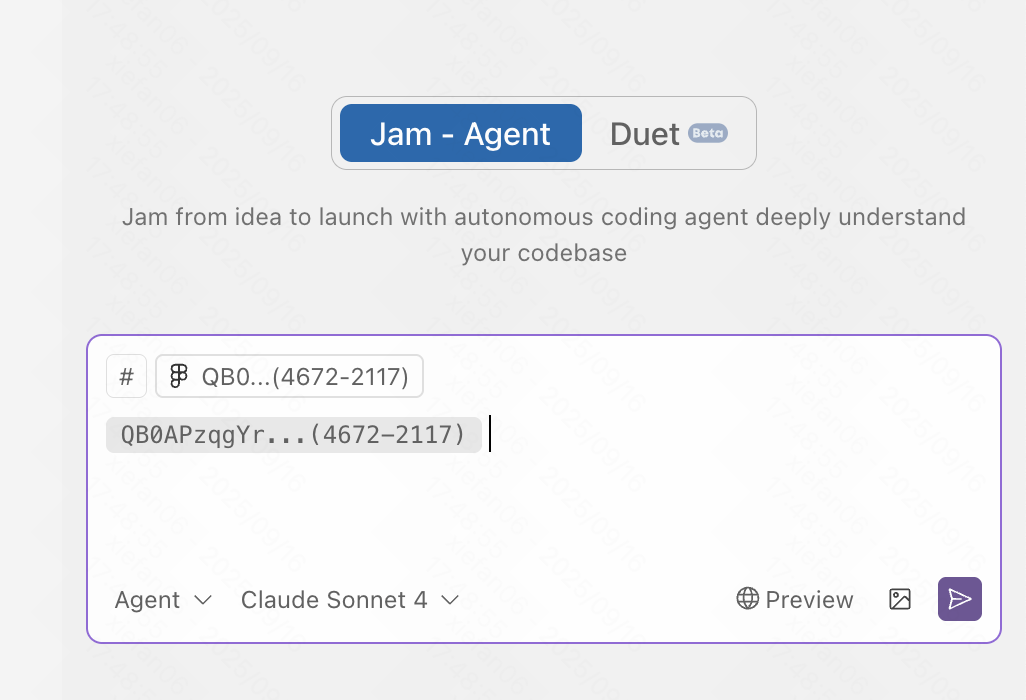 Input to Agent Mode