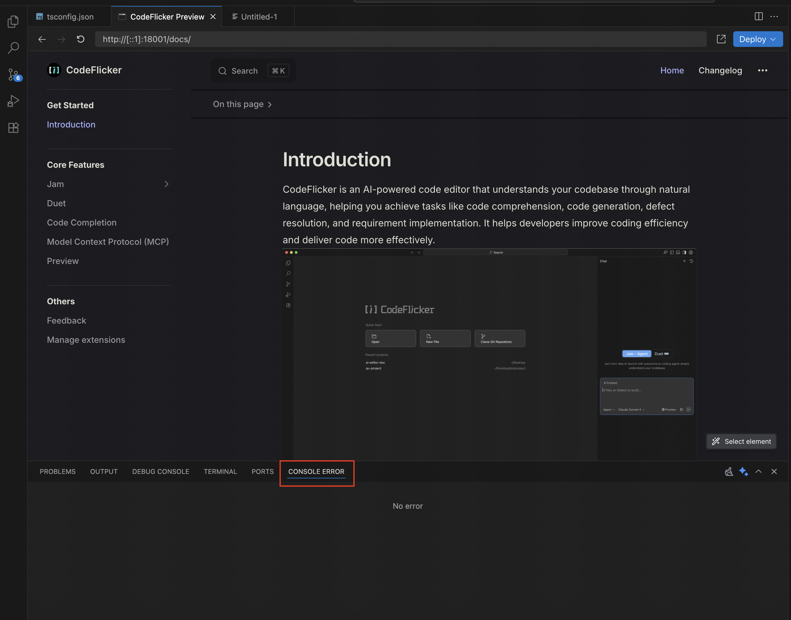 IDE Error Display